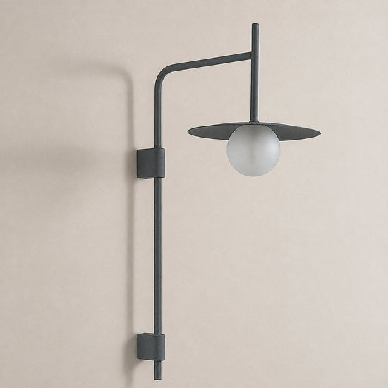 Gea Swing Arm Plug-in Wall Lamp, 9.8-Inch x H 31.5-Inch, Black, US Plug for Bedroom & Living Room