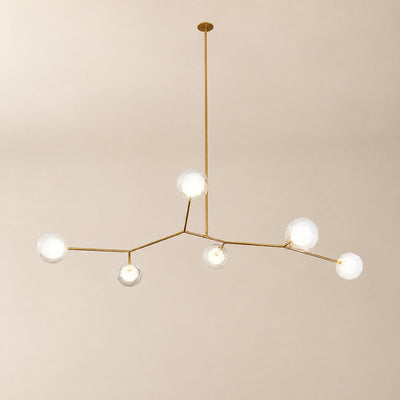 Golden Branch Glass Globe Chandelier