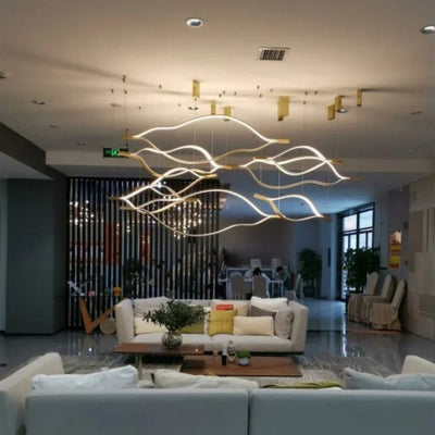 Modern Simple Aluminum Waving Chandelier