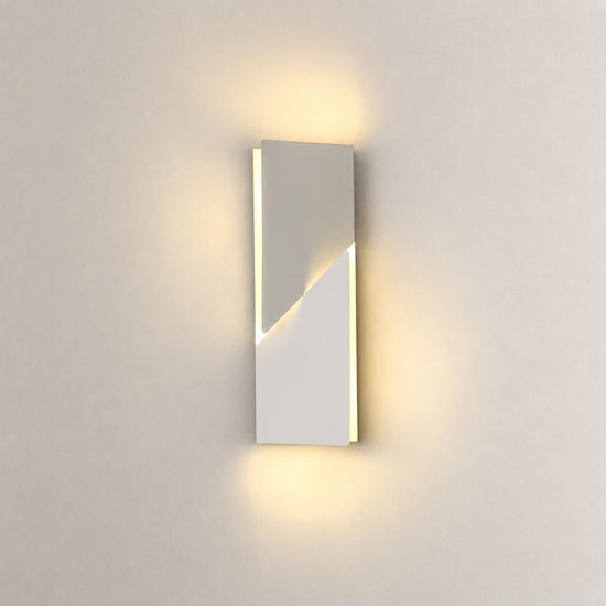 Shadows Grand Wall Lamp, L 11.8-Inch, White & Wired version, Wired & Warm Light for Living Room