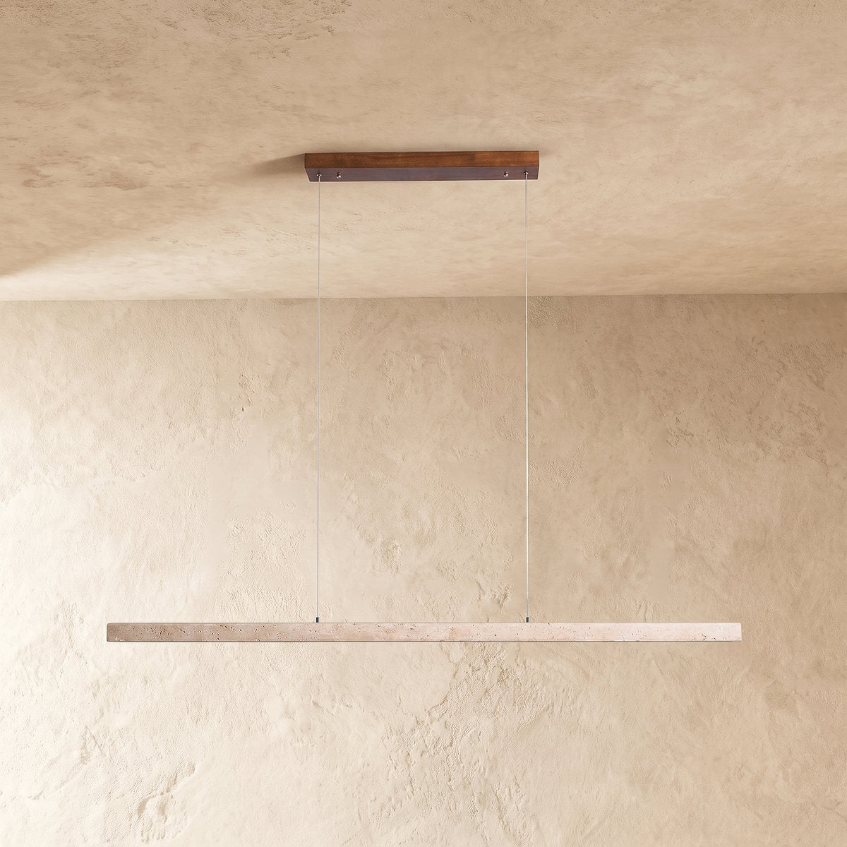 Minimalist Linear Travertine Stone Pendant Lamp