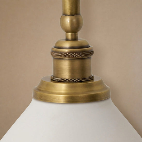 Bridgemont Wall Lamp, 9.1-Inch, Brass & White for Living Room