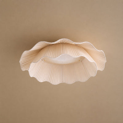 Tricolordeer Pleated Brass Flush Mount Ceiling Lamp