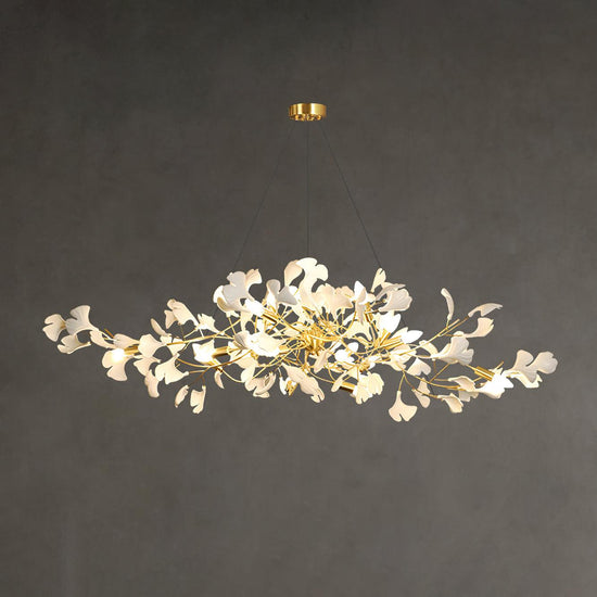 Porcelain Leaf Horizontal Branch Chandelier