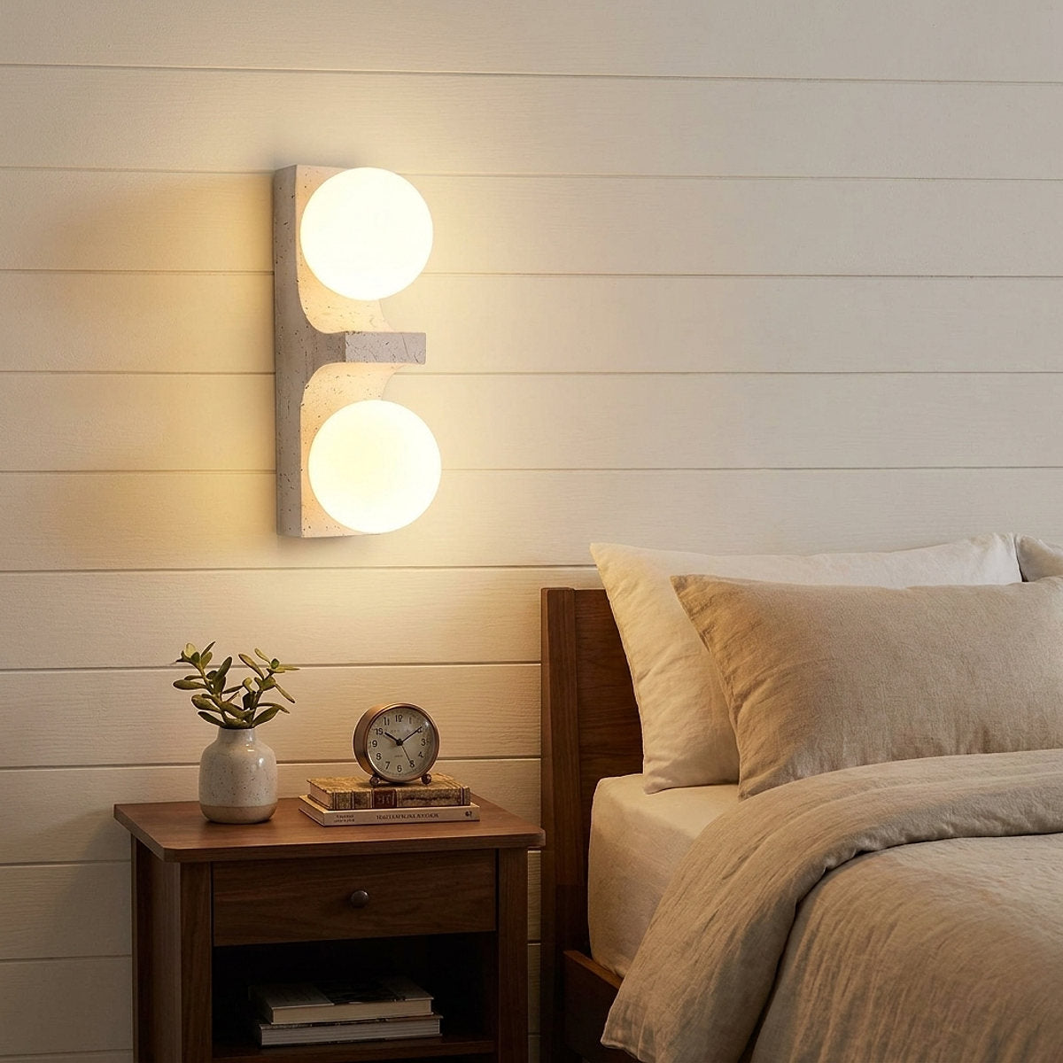 Cirra Travertine Wall Lamp, 2.4-Inch x H 9.1~19.7-Inch, Yellow Travertine for Living Room & Dining Room