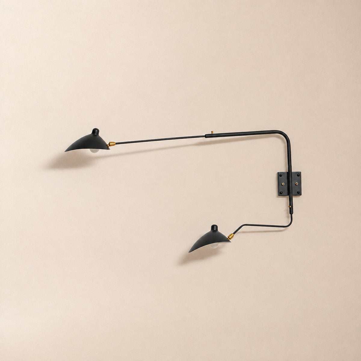 Multi-Arm Spider Wall Lamp, L 55-Inch x H 30.3-Inch, Black for Living Room