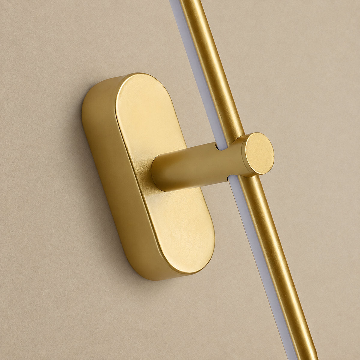 Minimalist Linear Rechargeable Wall Lamp, L 27~50-Inch x H 2-Inch, Gold, Three-Color Light & USB Charging for Bedroom & Living Room