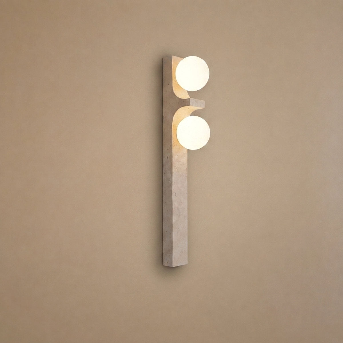 Cirra Travertine Wall Lamp, 2.4-Inch x H 9.1~19.7-Inch, Yellow Travertine for Living Room & Dining Room