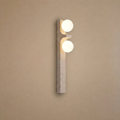 Cirra Travertine Wall Lamp, 2.4-Inch x H 9.1~19.7-Inch, Yellow Travertine for Living Room & Dining Room