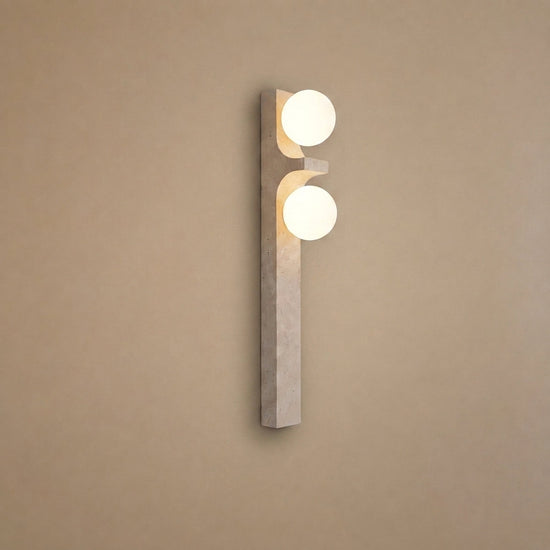 Cirra Travertine Wall Lamp, 2.4-Inch x H 9.1~19.7-Inch, Yellow Travertine for Living Room & Dining Room