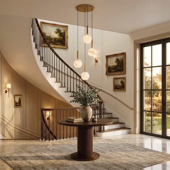 Alabaster Globe Pendant Light Collection for Dining Room & Living Room