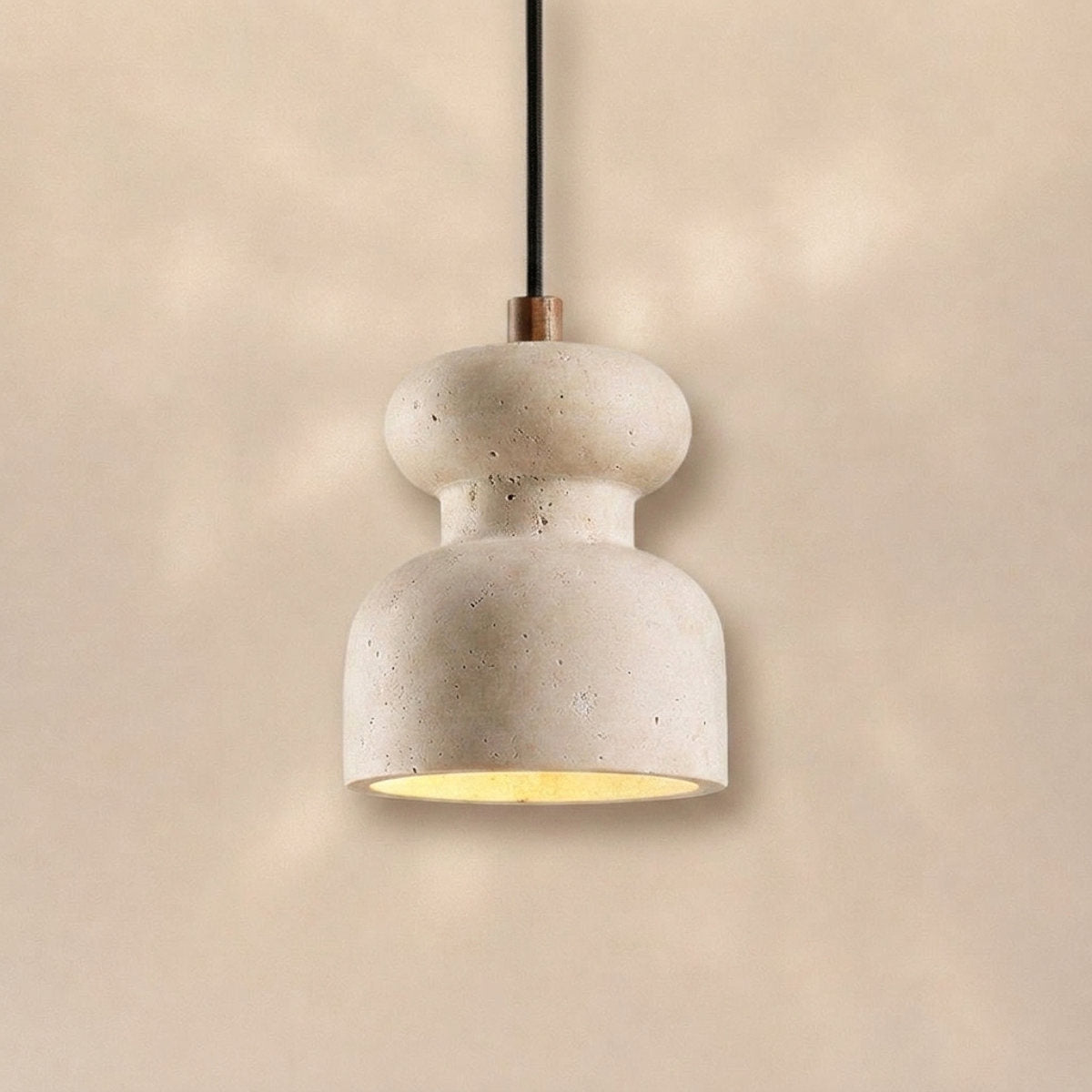 Natural Stone Double Sphere Pendant Lamp for Dining Room & Living Room