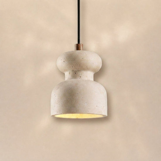 Natural Stone Double Sphere Pendant Lamp for Dining Room & Living Room