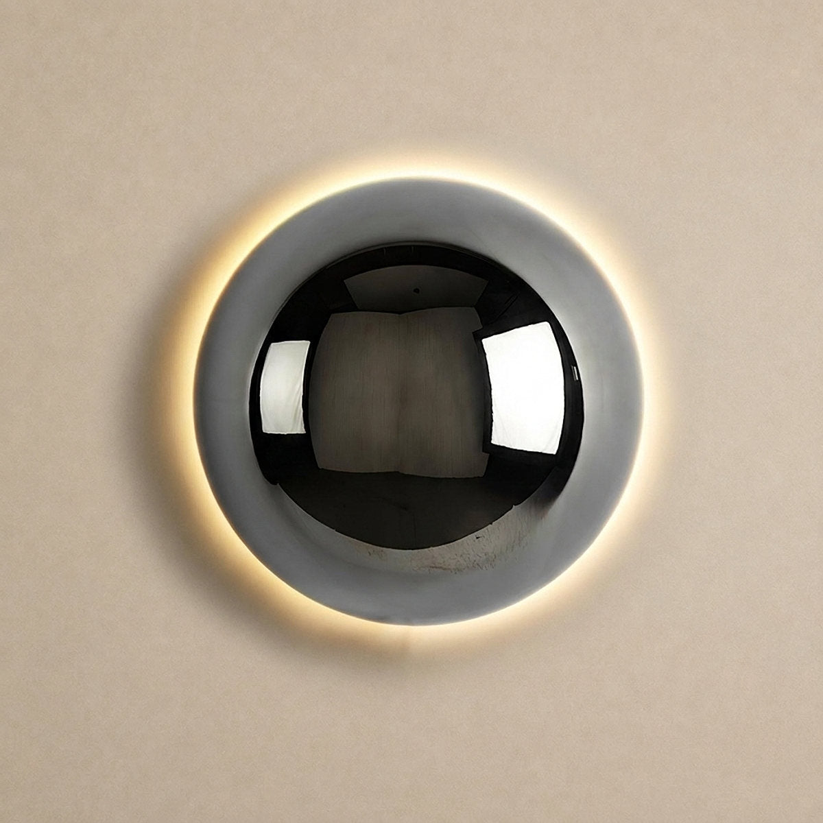 Aurum Sphere Wall Lamp, 6.3-Inch x H 3.9-Inch, Chrome, Warm Light for Living Room & Dining Room