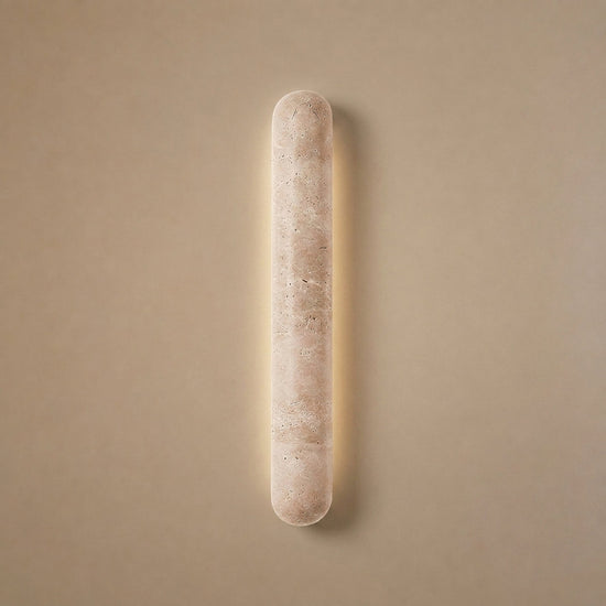 Liora Travertine Wall Lamp, 3.1-Inch x H 13.8~35.4-Inch, Yellow Travertine, Warm Light for Living Room & Dining Room