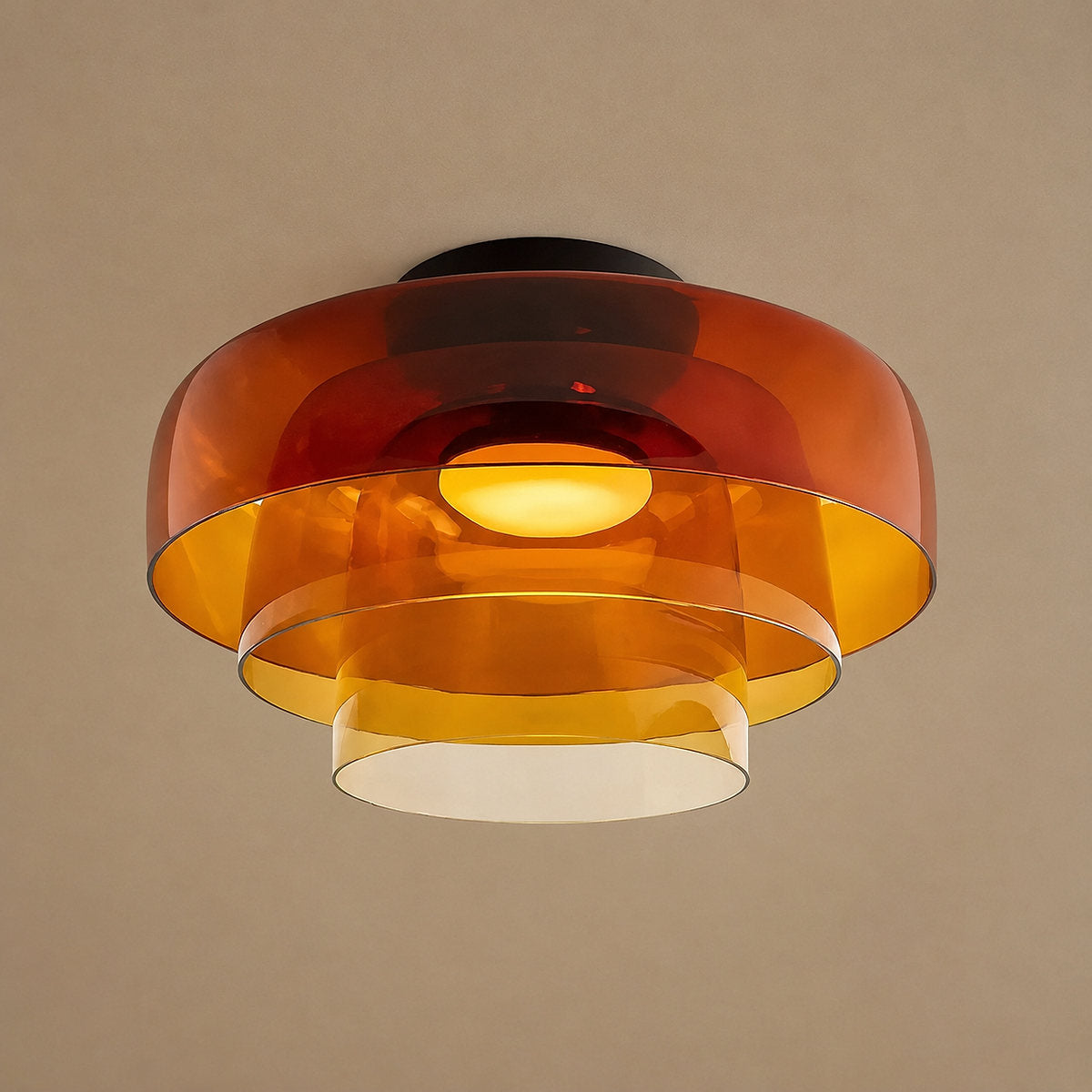 Tricolordeer Layered Tinted Glass Disc Ceiling Light