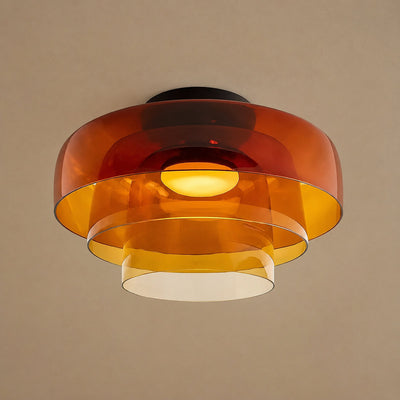 Tricolordeer Layered Tinted Glass Disc Ceiling Light