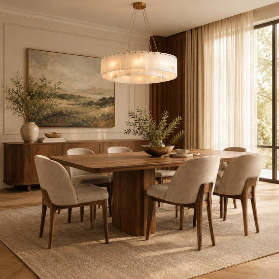 Tricolordeer Eight-Light Marble Drum Chandelier