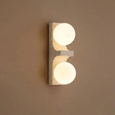Cirra Travertine Wall Lamp, 2.4-Inch x H 9.1~19.7-Inch, Yellow Travertine for Living Room & Dining Room