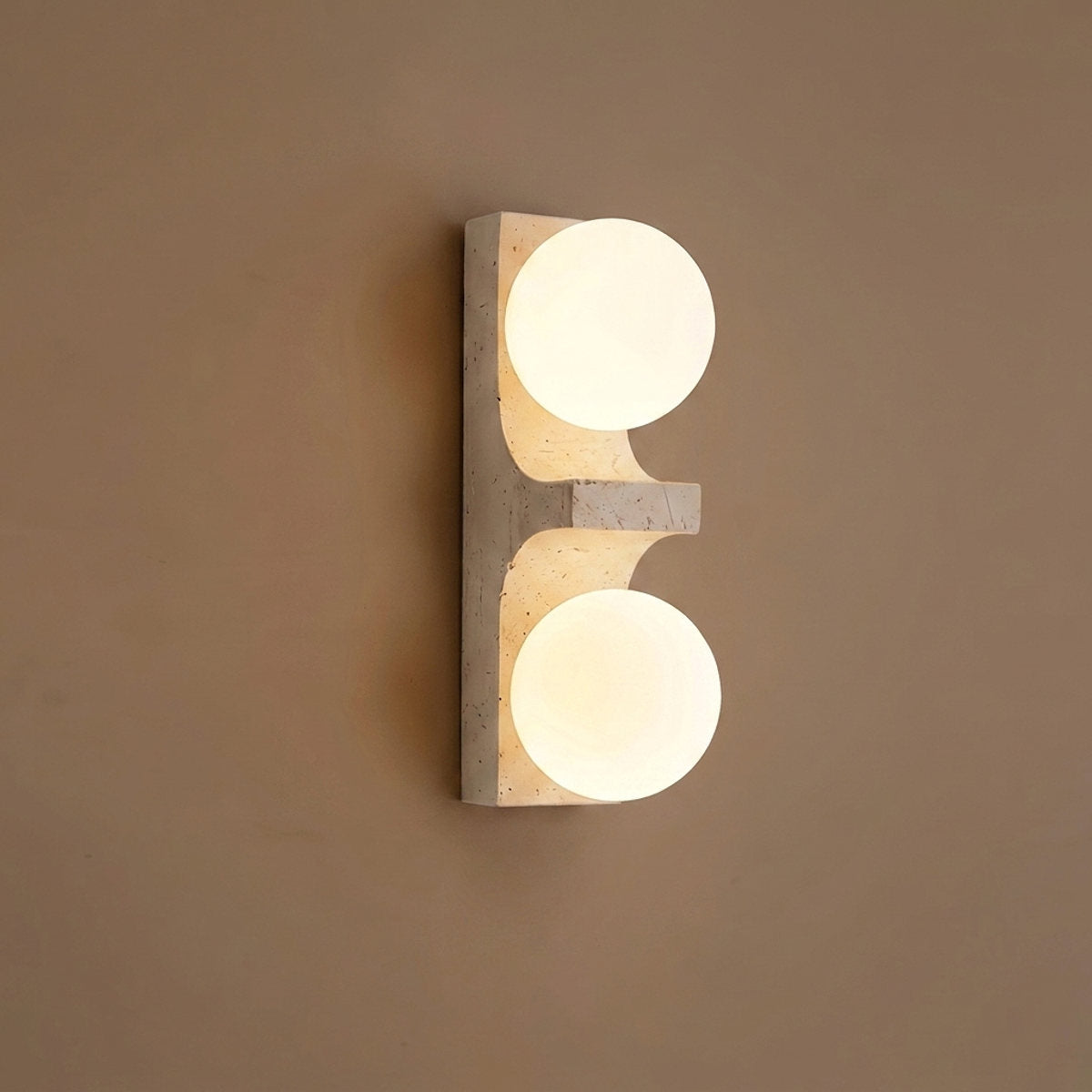 Cirra Travertine Wall Lamp, 2.4-Inch x H 9.1~19.7-Inch, Yellow Travertine for Living Room & Dining Room