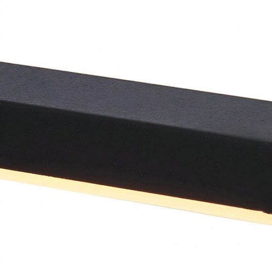 Metal Linear Mirror Wall Lamp, L 15.7~31.5-Inch x H 3.1-Inch, Black, Warm Light for Living Room & Dining Room