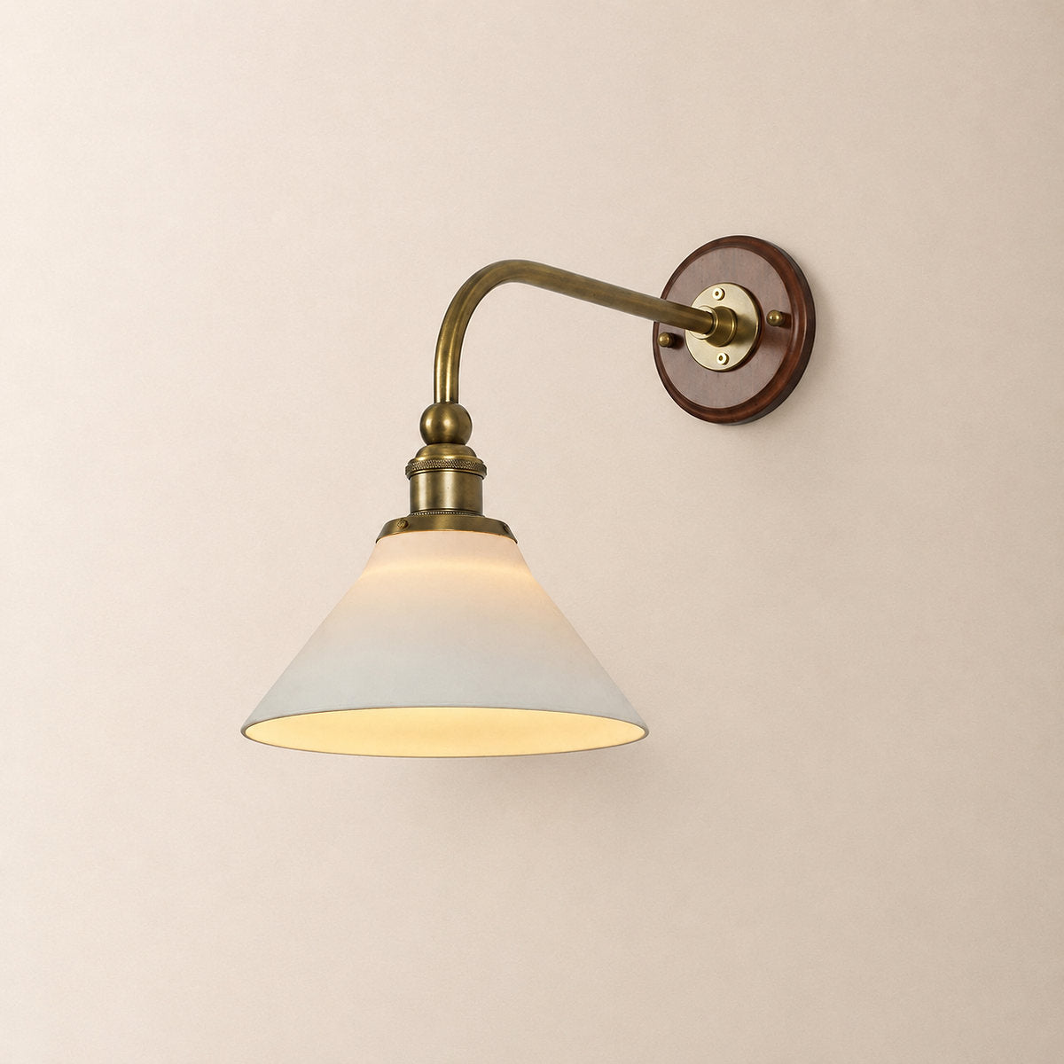 Ardent Arm Wall Lamp, 9.1-Inch x H 13.4-Inch, Gold & White Ceramics for Living Room