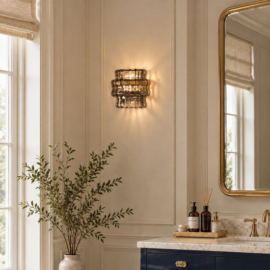 Tricolordeer Amber Glass Ribbon Wall Sconce