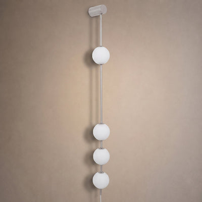 Vertical Balls Wall Lamp, 4.7-Inch x H 40.6~72.8-Inch, Triac Warm Dimming for Living Room & Dining Room