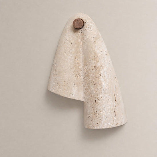Velo Draped Stone Wall Lamp, 7.5-Inch x H 10.6-Inch, Yellow Travertine for Living Room & Dining Room