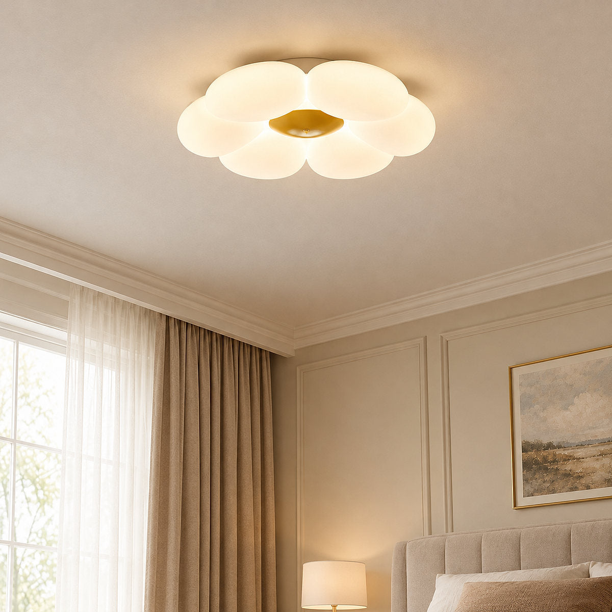Tricolordeer Blooming Six-Petal LED Ceiling Lamp