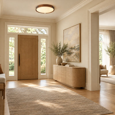 Acrylic Ceiling Light in Wood and Walnut Finishes