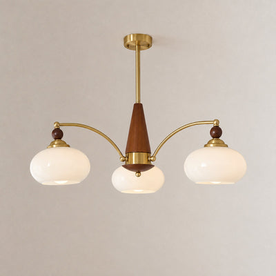 Tricolordeer Victorian Inspired Wood and Glass Chandelier