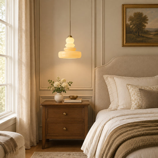 Vintage Aesthetic Glass Pendant Light for Dining Room & Living Room