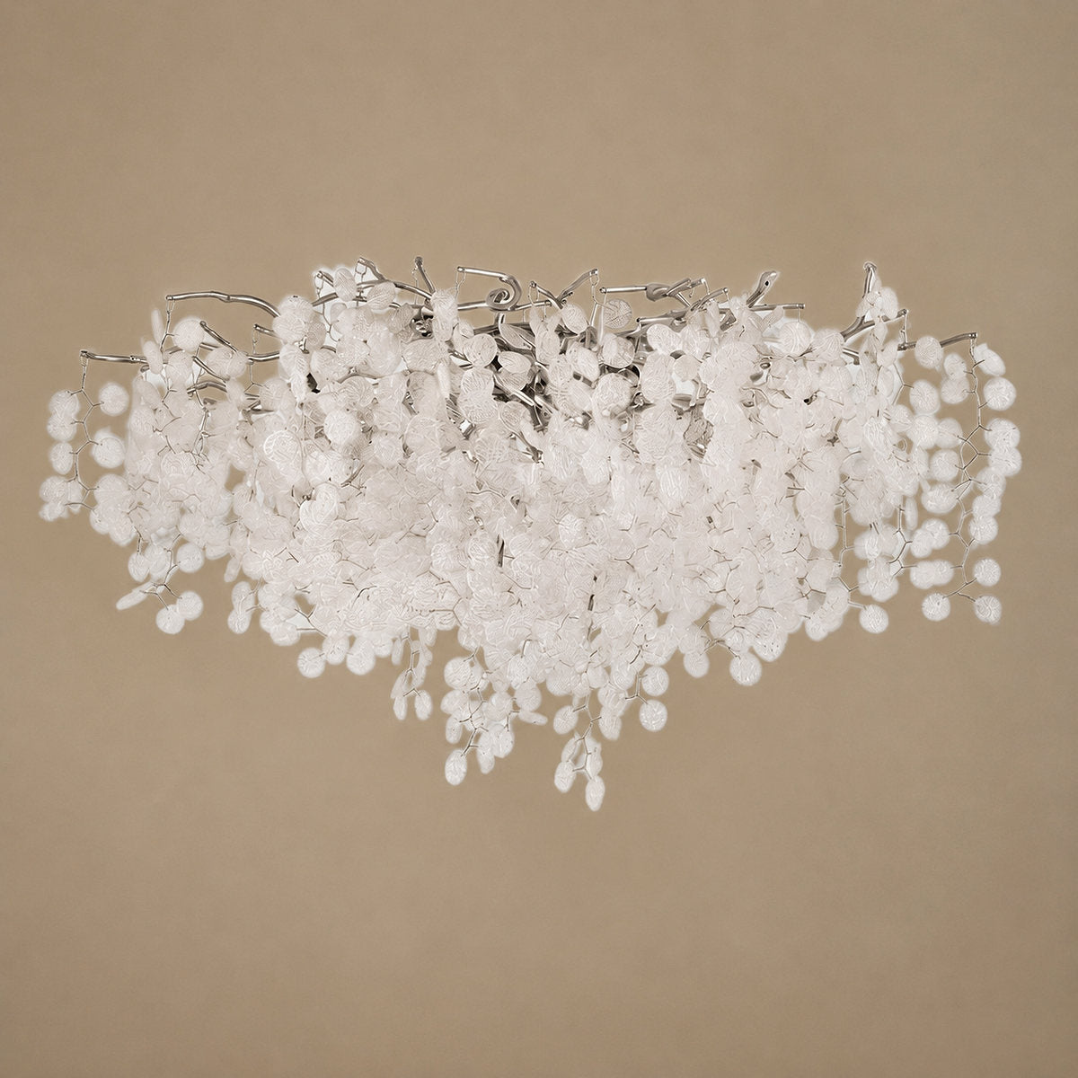Frosted Glass Disc Branch Ceiling Lamp