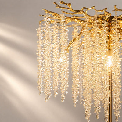 Tricolordeer Gold K9 Crystal Floor Standing Chandelier