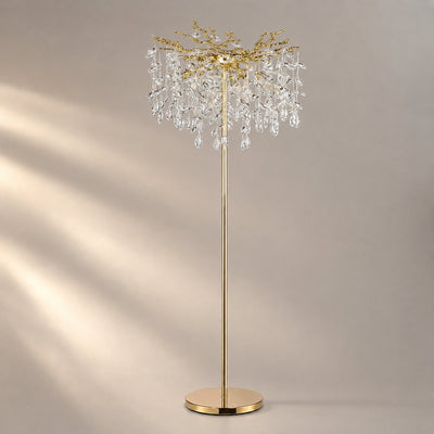 Tricolordeer Gold K9 Crystal Sculptural Floor Light