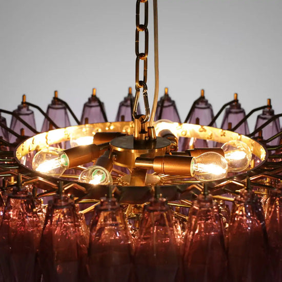 Cyra Hand Blown Tier Glass Large Murano Chandelier
