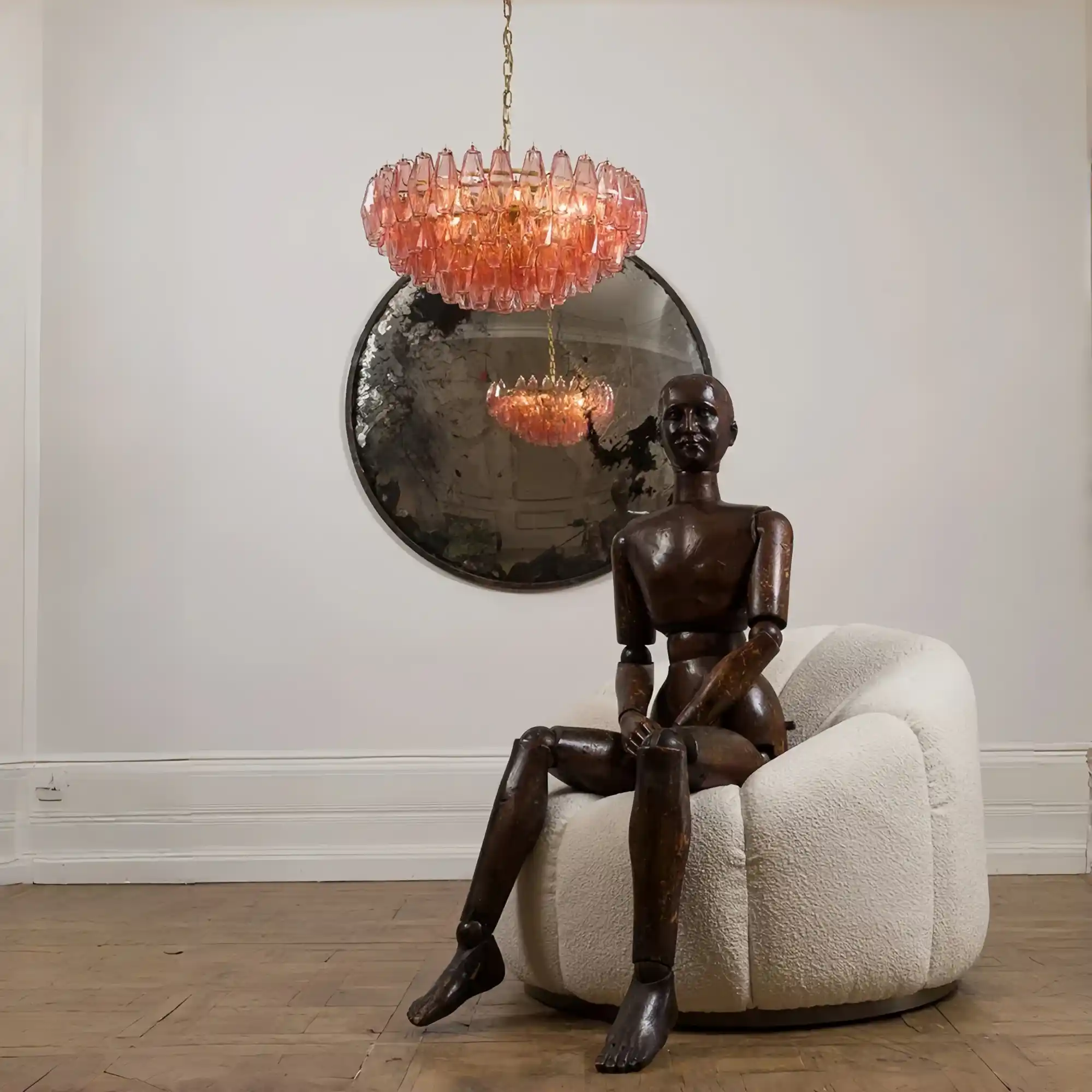 Cyra Hand Blown Tier Glass Large Murano Chandelier