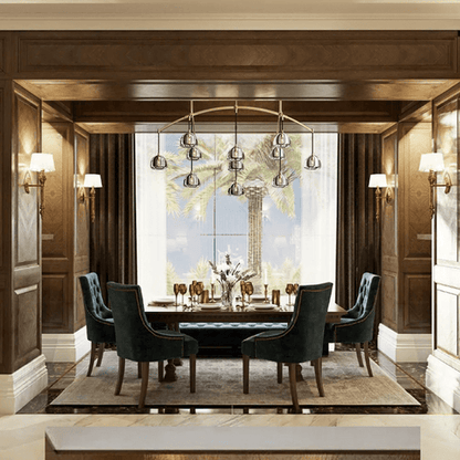 Hemispheae Modern Glass Linear Chandelier