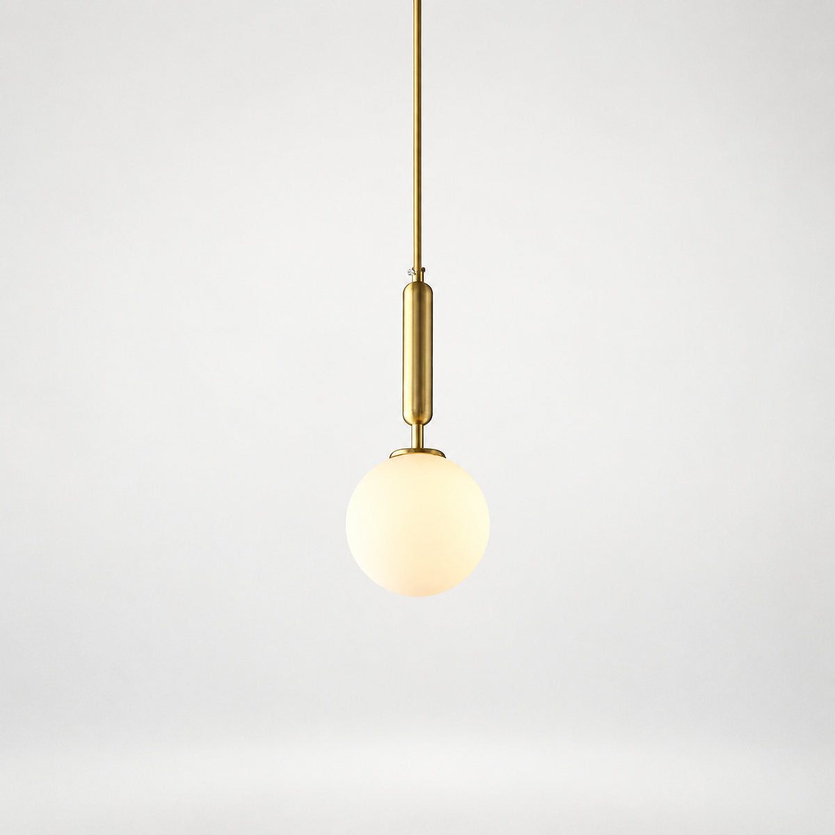 Minimalist Spherical Glass Brass Pendant Light