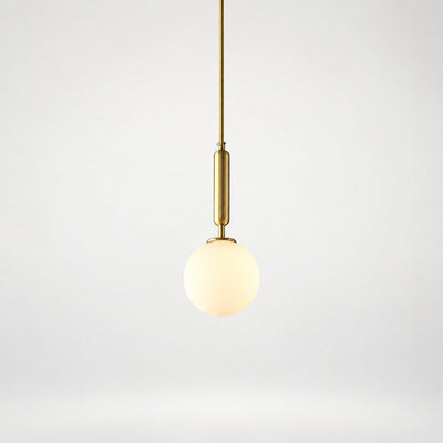 Minimalist Spherical Glass Brass Pendant Light