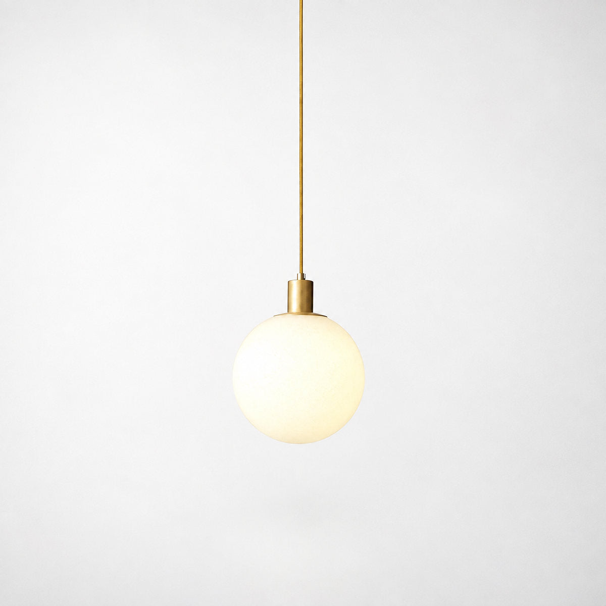 Minimalist Spherical Glass Brass Pendant Light
