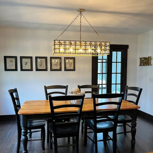 La Cage Rectangular Chandelier 7 Light