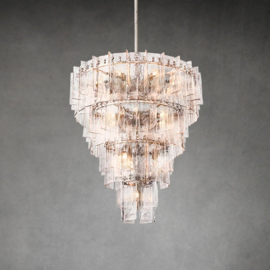 Latrel Clear Glass Tiered Round Chandelier 47″