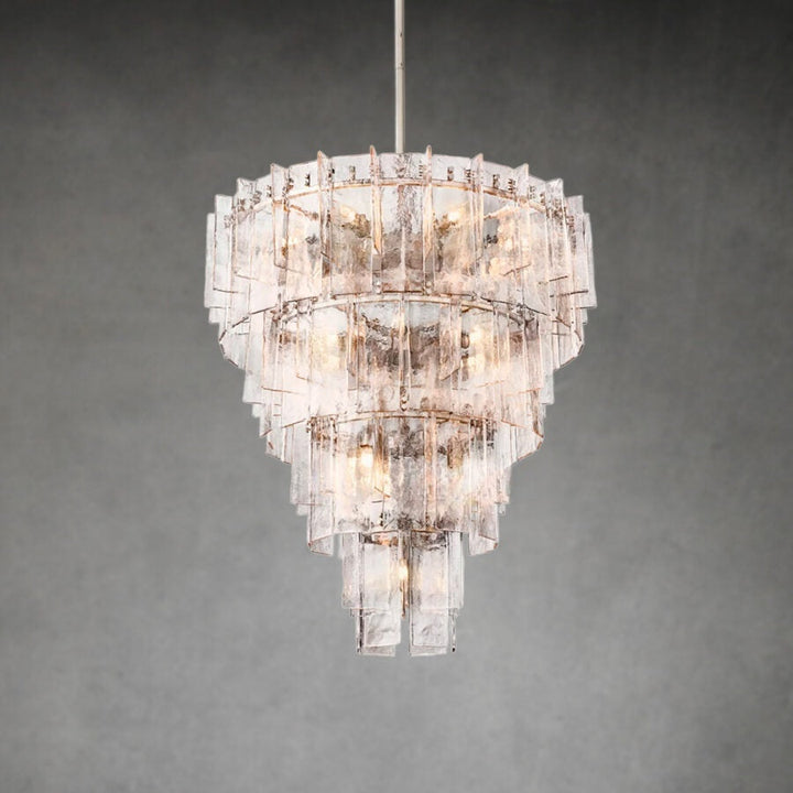 Latrel Clear Glass Tiered Round Chandelier 47″