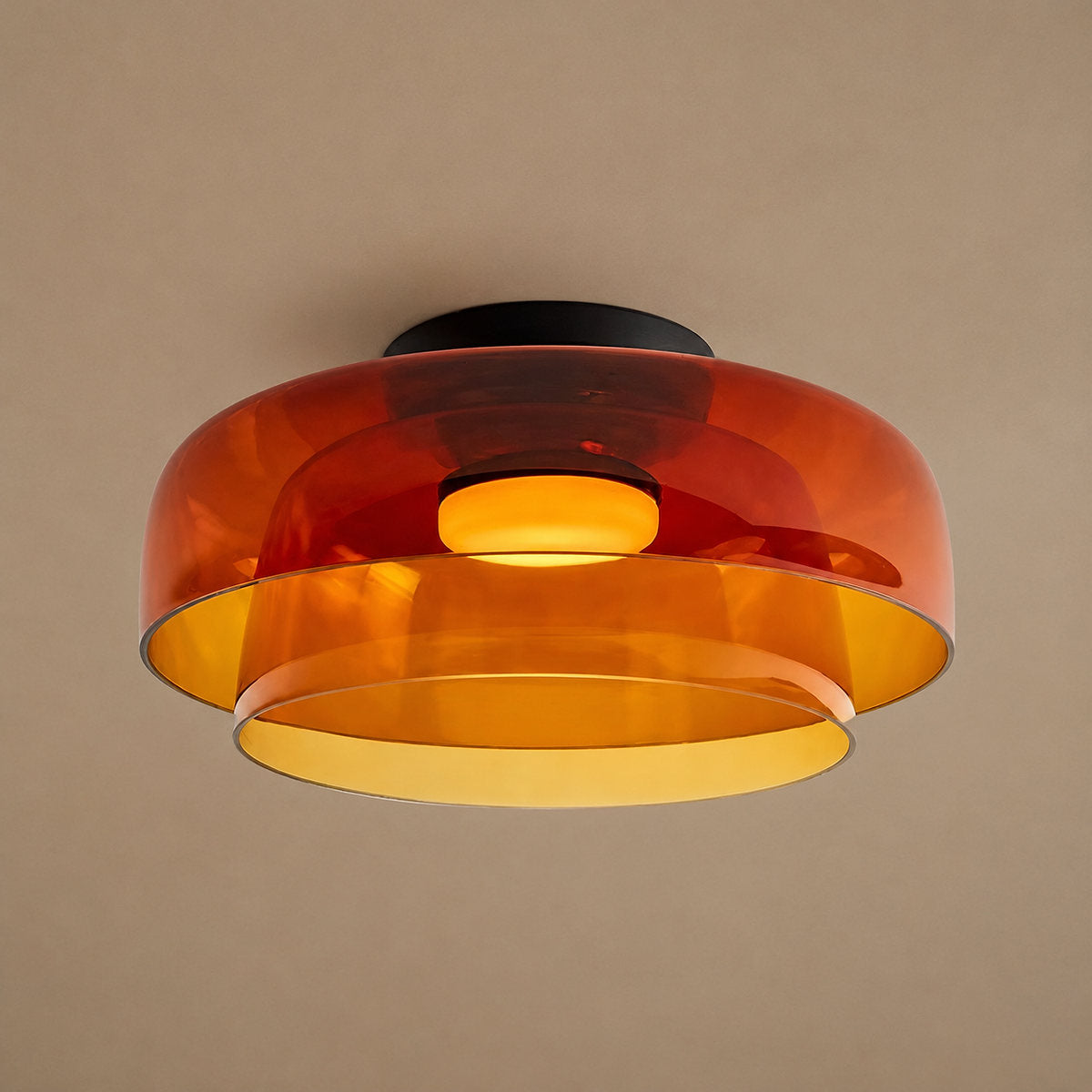Tricolordeer Layered Tinted Glass Disc Ceiling Light