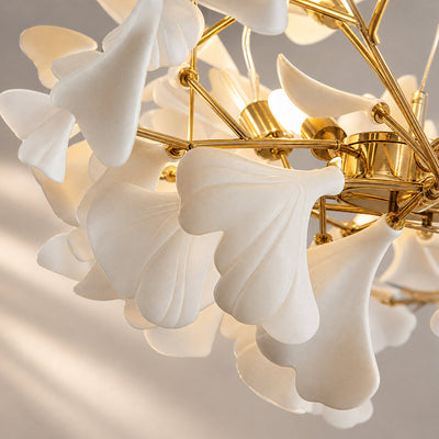 Linear Ginkgo Chandelier – Ceramic-Like Matte Finish