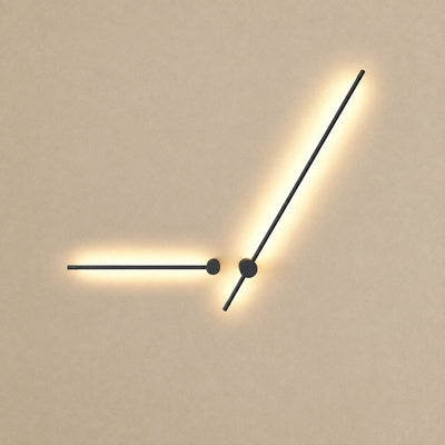Linear LED Wall Lamp, 2.3-Inch x H 23.6~47.2-Inch, Black, Warm Light for Living Room & Dining Room