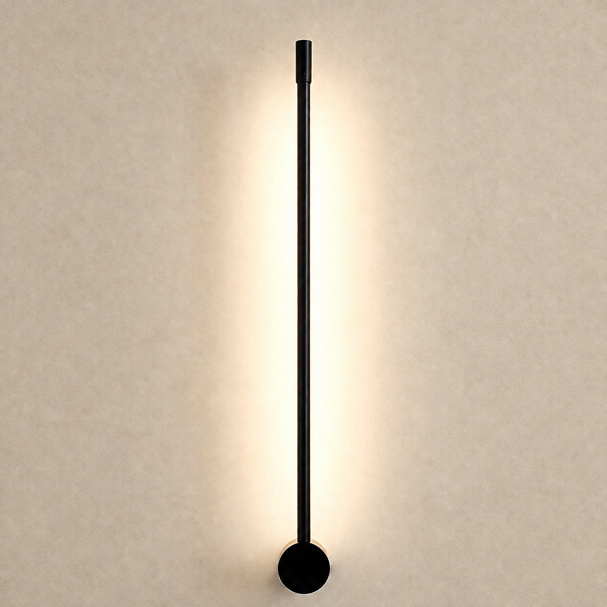 Linear LED Wall Lamp, 2.3-Inch x H 23.6~47.2-Inch, Black, Warm Light for Living Room & Dining Room