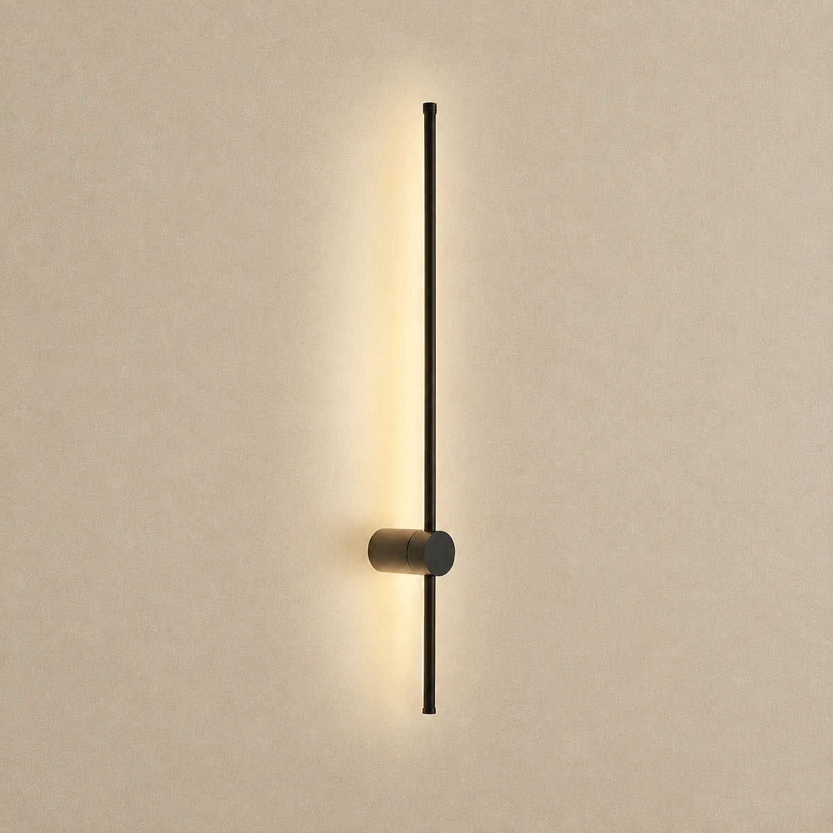Linear LED Wall Lamp, 2.3-Inch x H 23.6~47.2-Inch, Black, Warm Light for Living Room & Dining Room